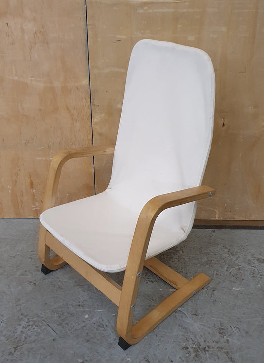 Cream Canvas Children's Chair with Wooden Frame - EL104473