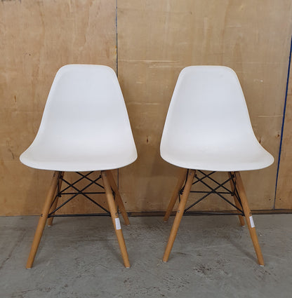 2 Matching White Scandi Inspired Chairs - EL103125 / EL103126