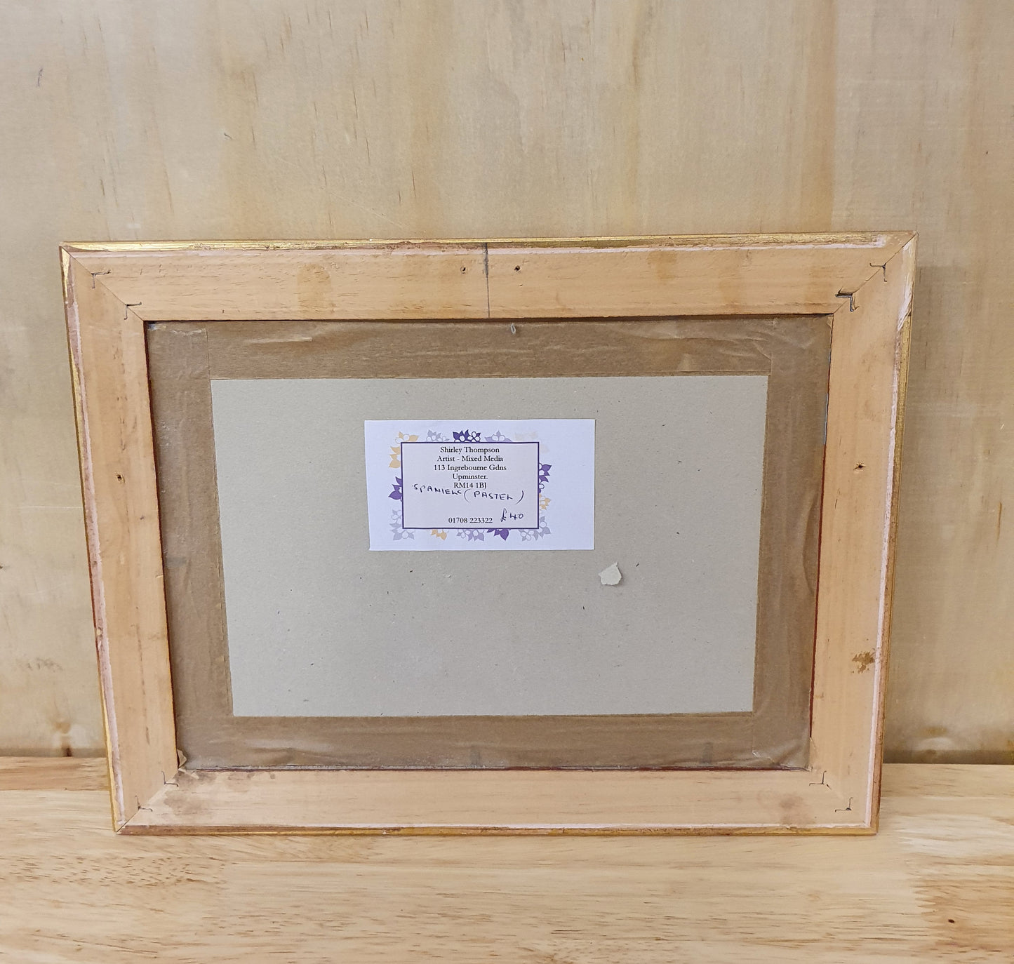 Two Spaniels Drawing in Guilded Frame - 291223-05