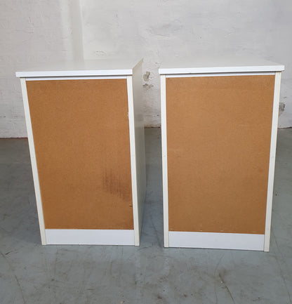 White Matching Wood Bedside Cabinets - EL100760/1