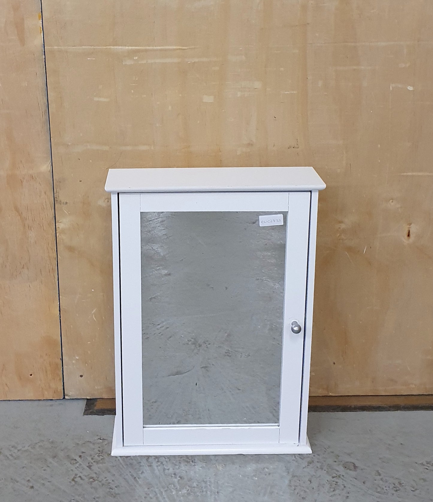 White Wooden Bathroom Cabinet with Mirrored Door and 1 Interior Shelf - EL102838