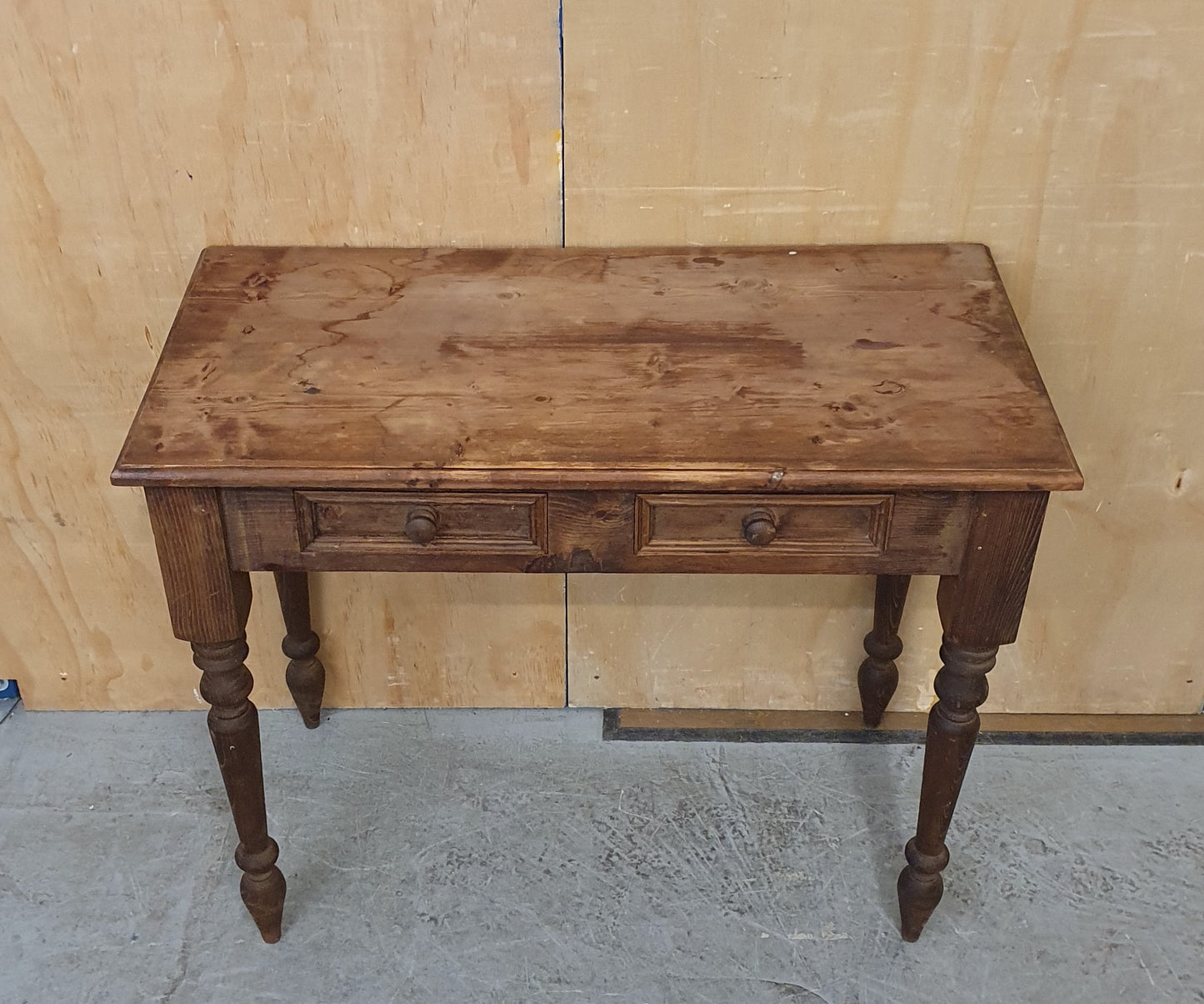 Vintage Dark Stained Wood Dressing Table with Removable Top Mirror Section - 104840