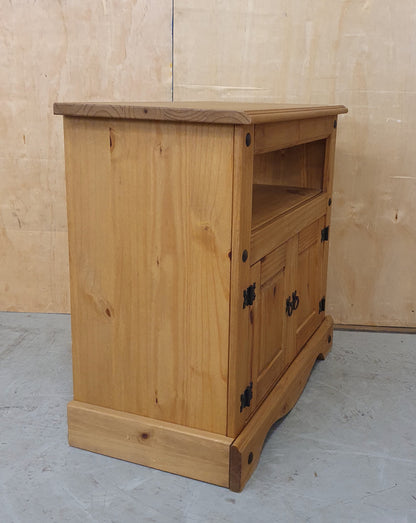 2 Door Wooden Cabinet with Black Handles and Fixtures - EL103058