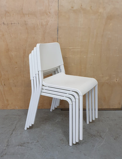 IKEA TEODORES 4 Matching White Stackable Chairs - 104944 / 104945 / 104946 / 104947