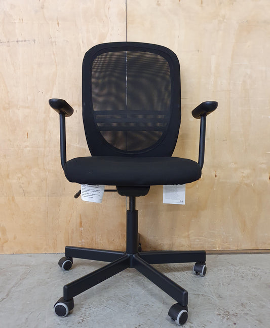 IKEA FLINTAN Black Ergonomic Mesh Back Rest Height Adjustable Office Chair - 103921