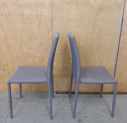 2 Grey Matching Fabric Stackable Dining Chairs - 103110 / 103111