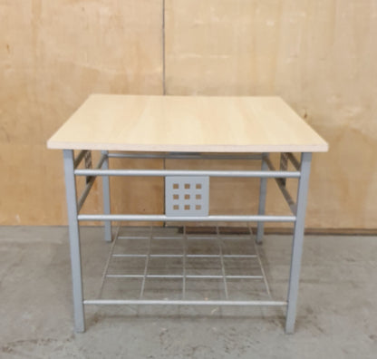 Wood Table Top and Chrome Frame Coffee Table - 104599