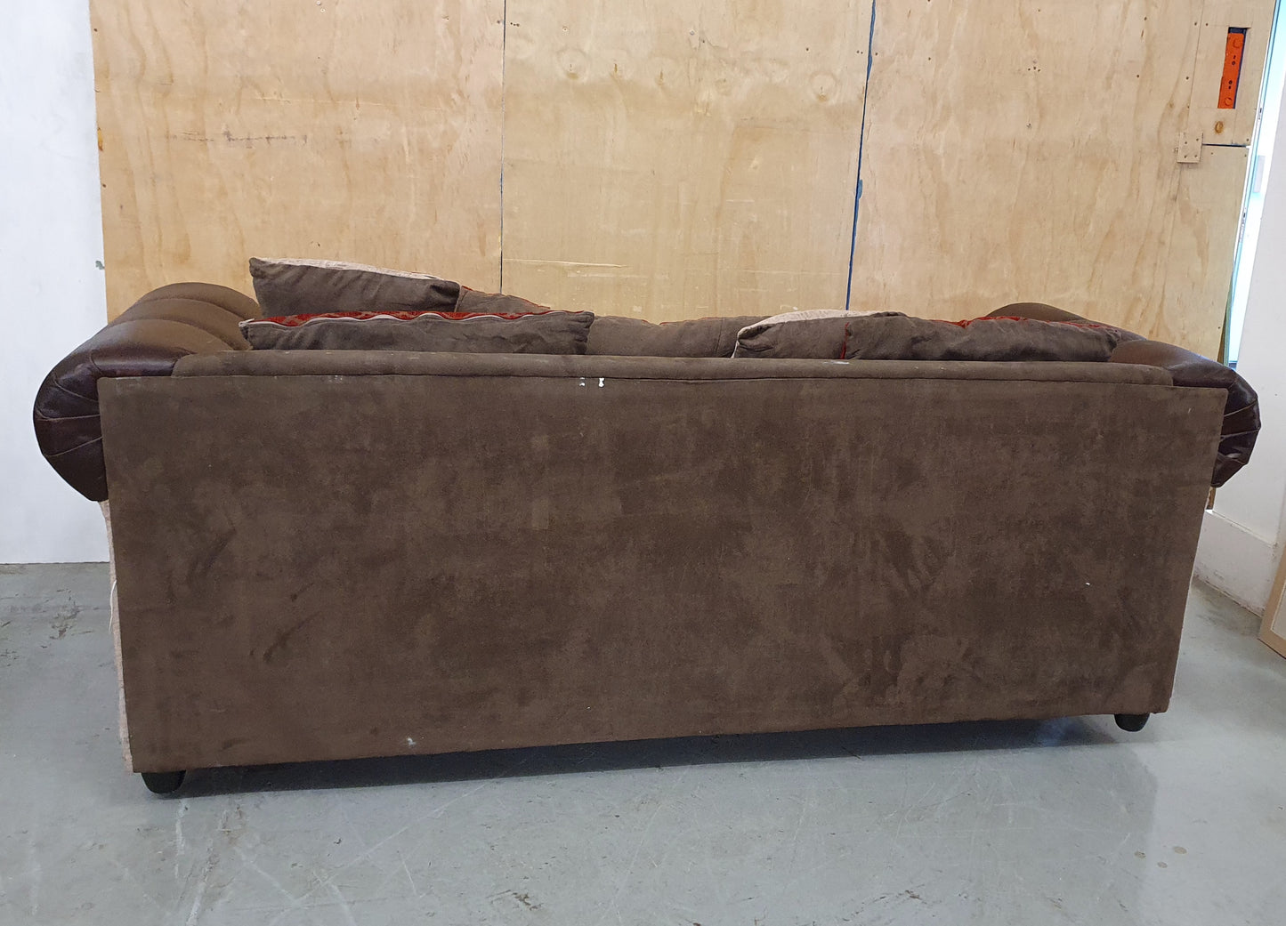 Brown 2 Seater Sofa with Cushioned Seat Back - 191024-01