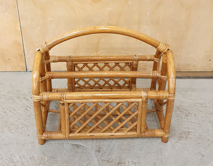 Cane 2 Sectioned Magazine Rack with Heart Shaped Sides - EL102912