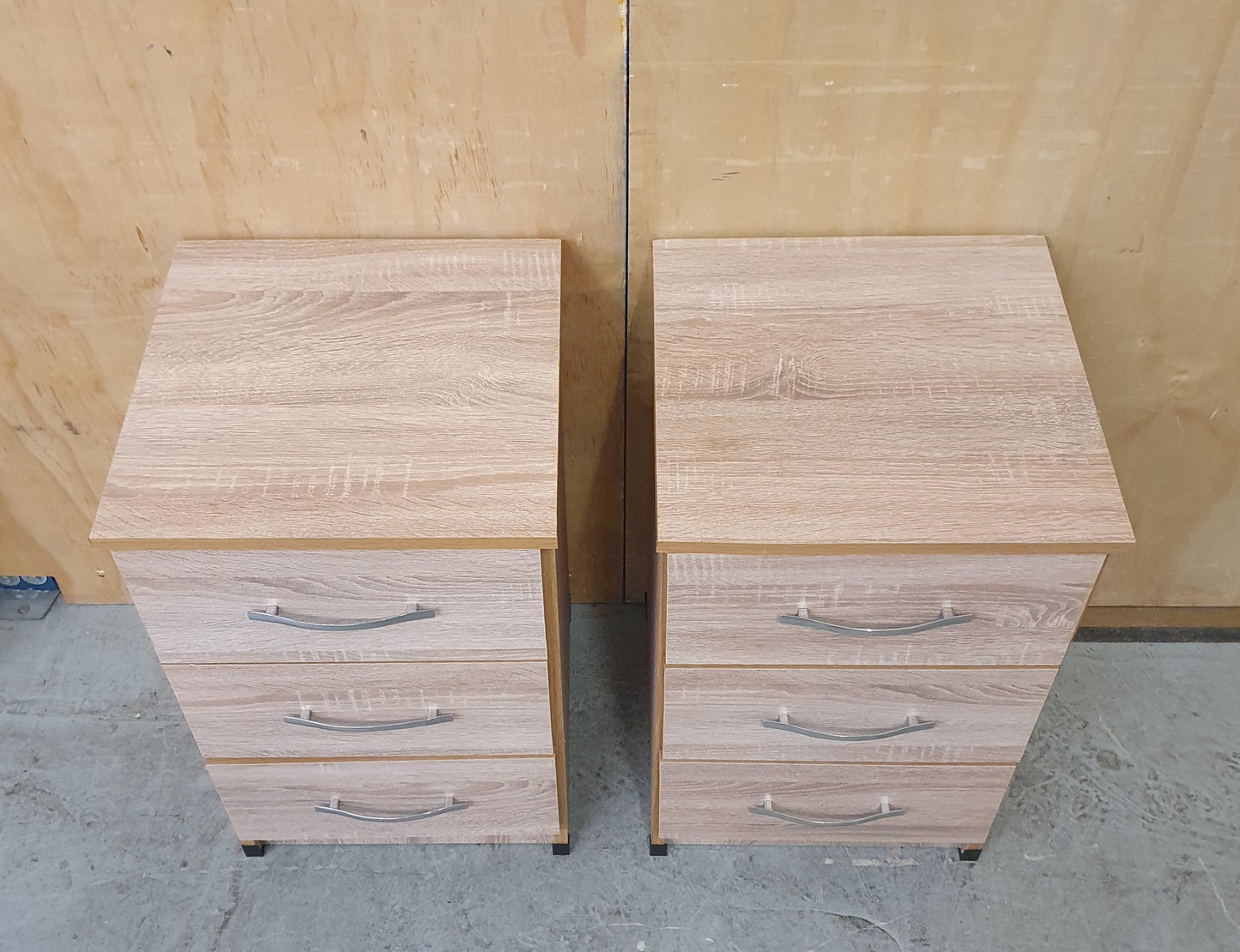 2 Matching Wood 3 Drawer Bedside Cabinets - EL104528 / EL104529