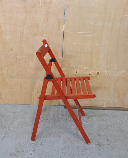 IKEA Single Red Wooden Slatted Seat Folding Chair - 103854