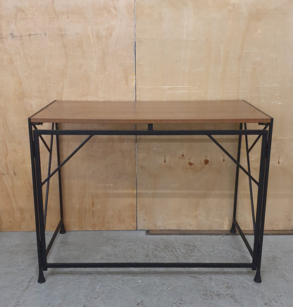 Small Modern Desk with Wood Top and Black Metal Frame - 104835