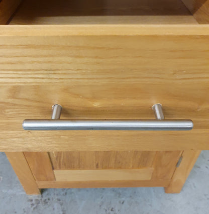 Large Solid Wood Desk with Pull Out Mid Section 1 Drawer and 2 Doors - 103860