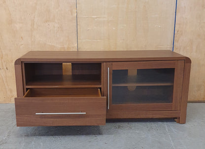 Large Heavy Duty Wooden TV Stand with 1 Glass Door and 1 Drawer - EL104356