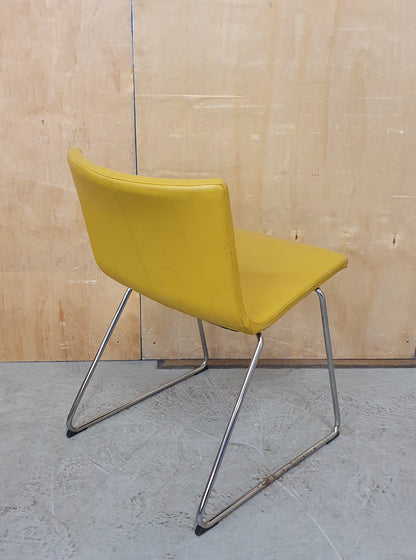 Single Mustard Soft Leather Chair with Chrome Frame - EL103493