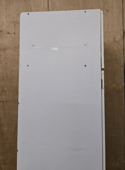 2 Door White Wood Wardrobe with Top Open Section - 110925-01