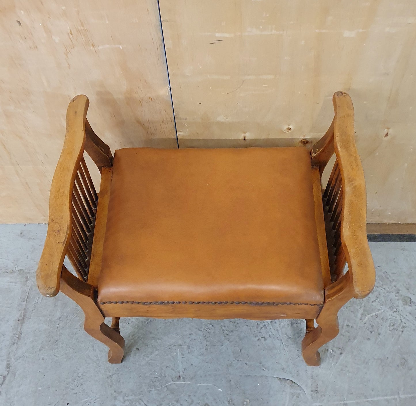 Vintage Piano Stool with Open Seat for Storage - EL104088