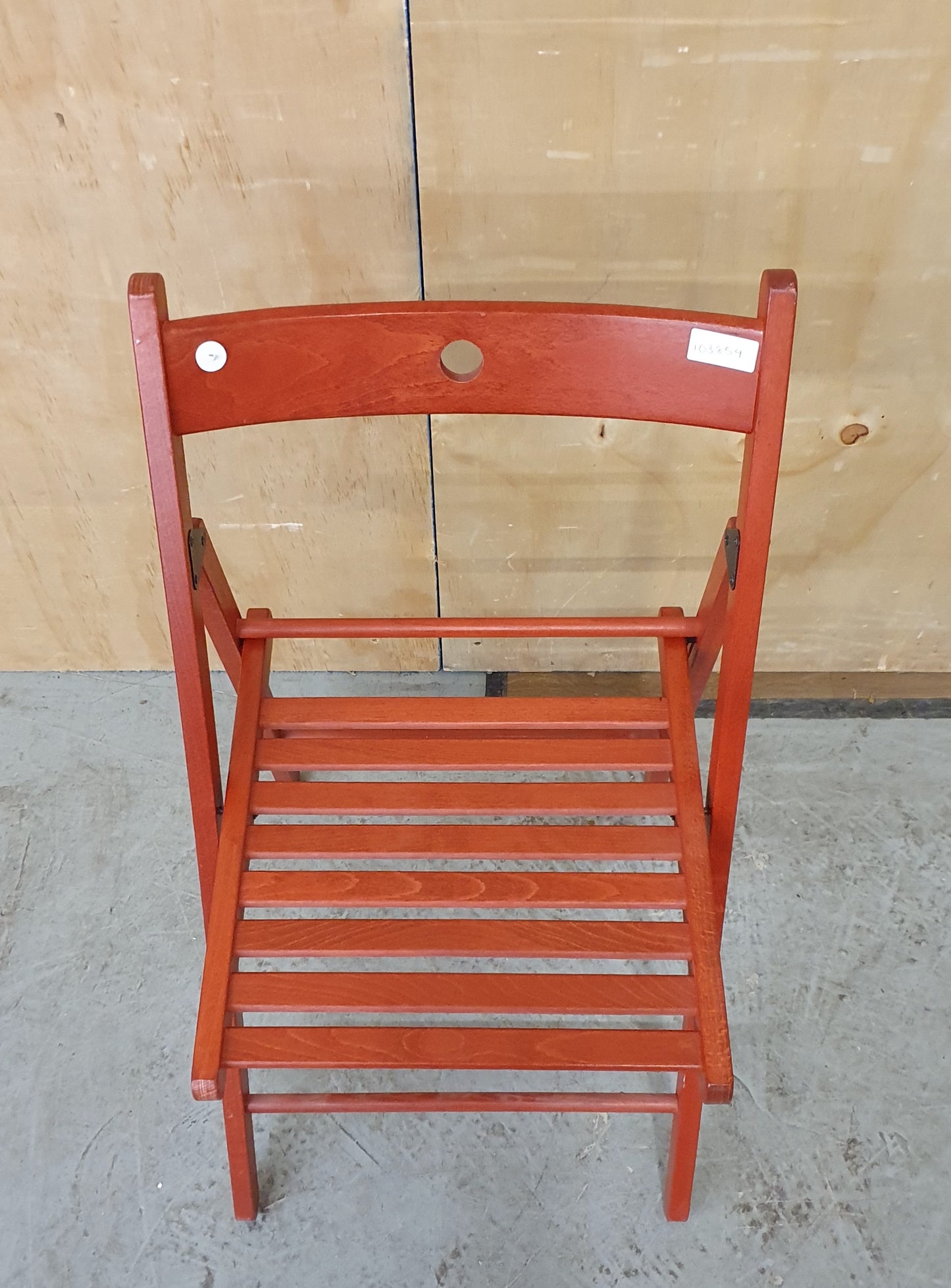 IKEA Single Red Wooden Slatted Seat Folding Chair - 103854