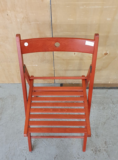 IKEA Single Red Wooden Slatted Seat Folding Chair - 103854
