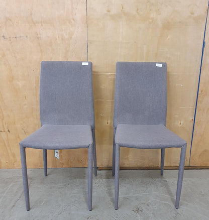 2 Grey Matching Fabric Stackable Dining Chairs - 103110 / 103111