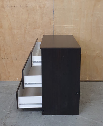 Small 3 Drawer Dark Brown Wood Chest of Drawers - EL104585