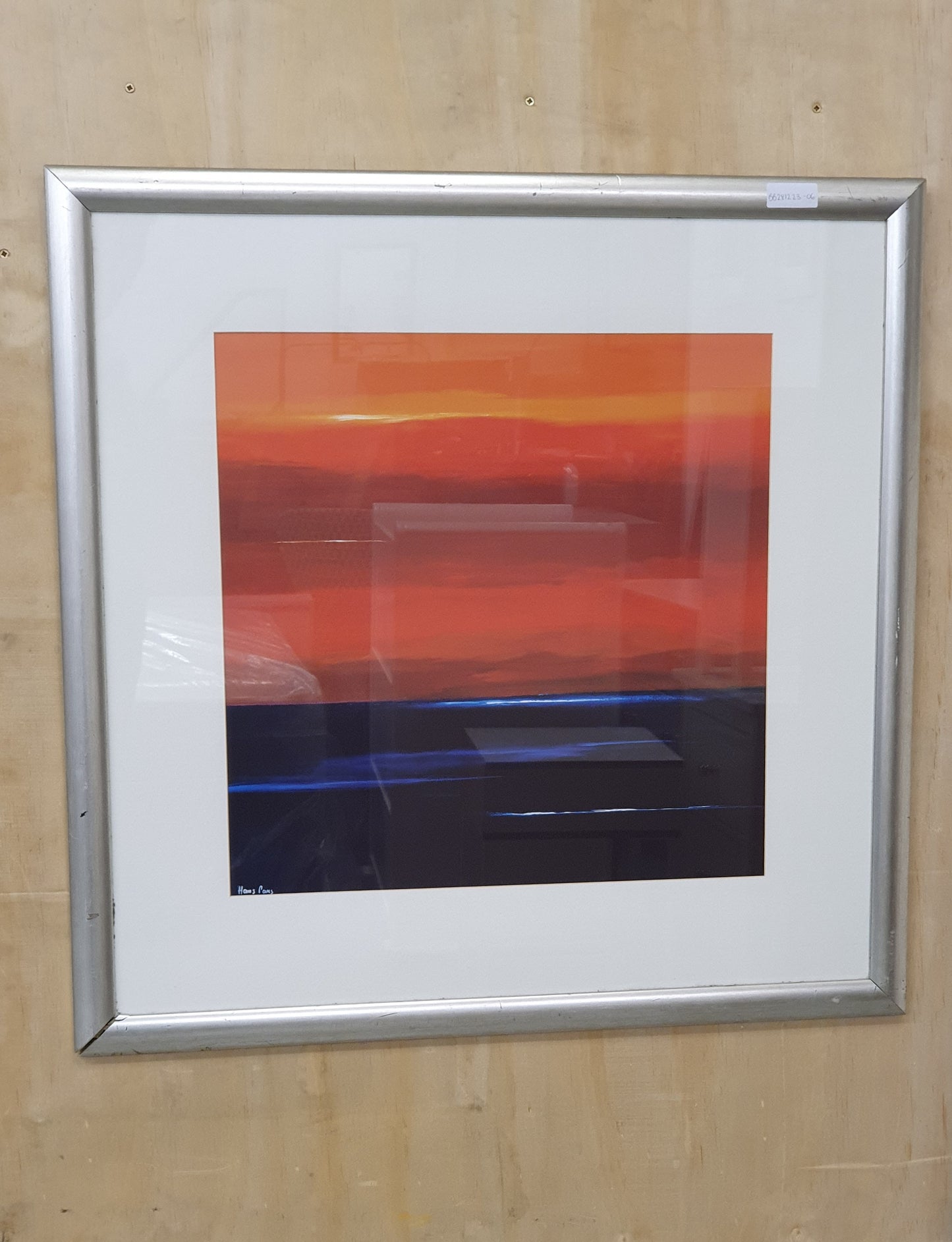 Abstract Sunset Painting in Silver Frame - BB281223-06