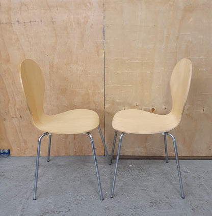 2 Matching Wood Dining Chairs with Round Seat and Back Rest - EL104561 / EL104562