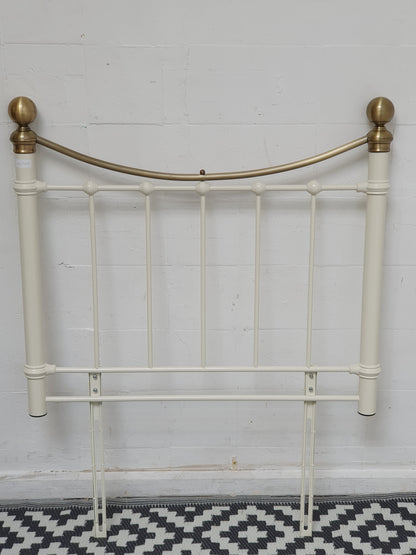 Brass and White Single Metal Headboard - 100500