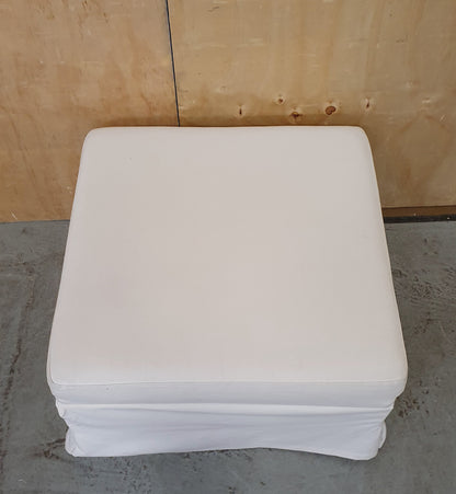 Large White Storage Ottoman with Removable Lid - 104806