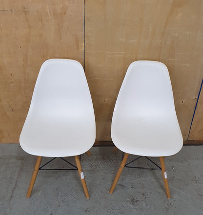 2 Matching White Scandi Inspired Chairs - EL103125 / EL103126