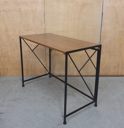 Small Modern Desk with Wood Top and Black Metal Frame - 104835