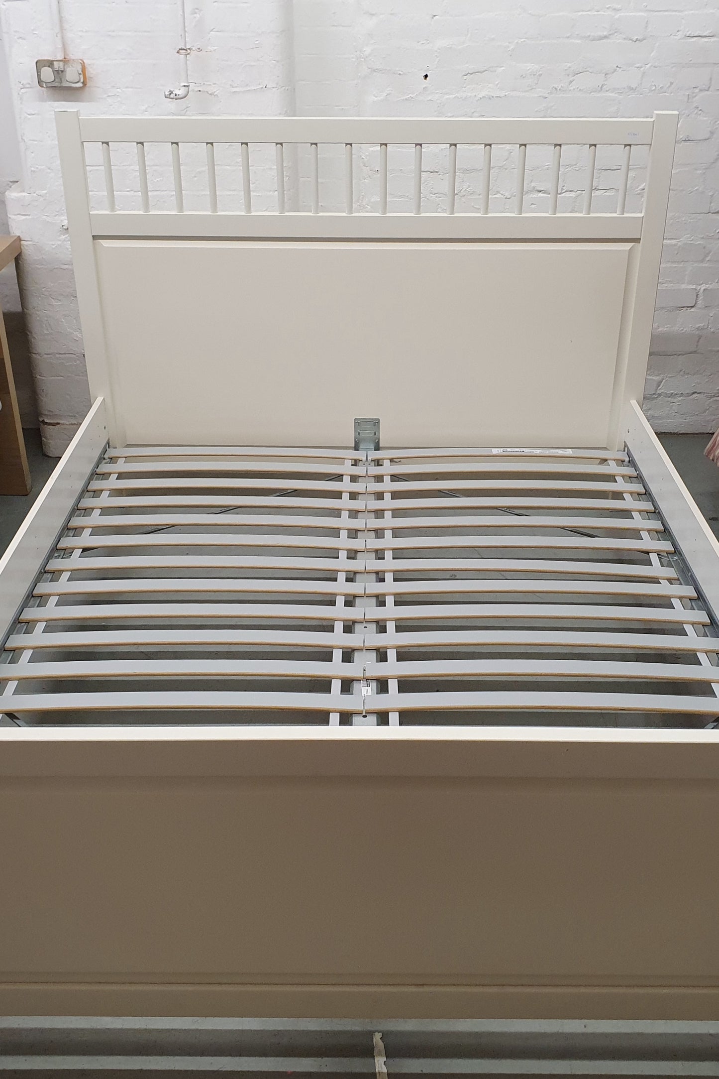 IKEA King Size White Wooden Bedframe with Slatted Base - 102441