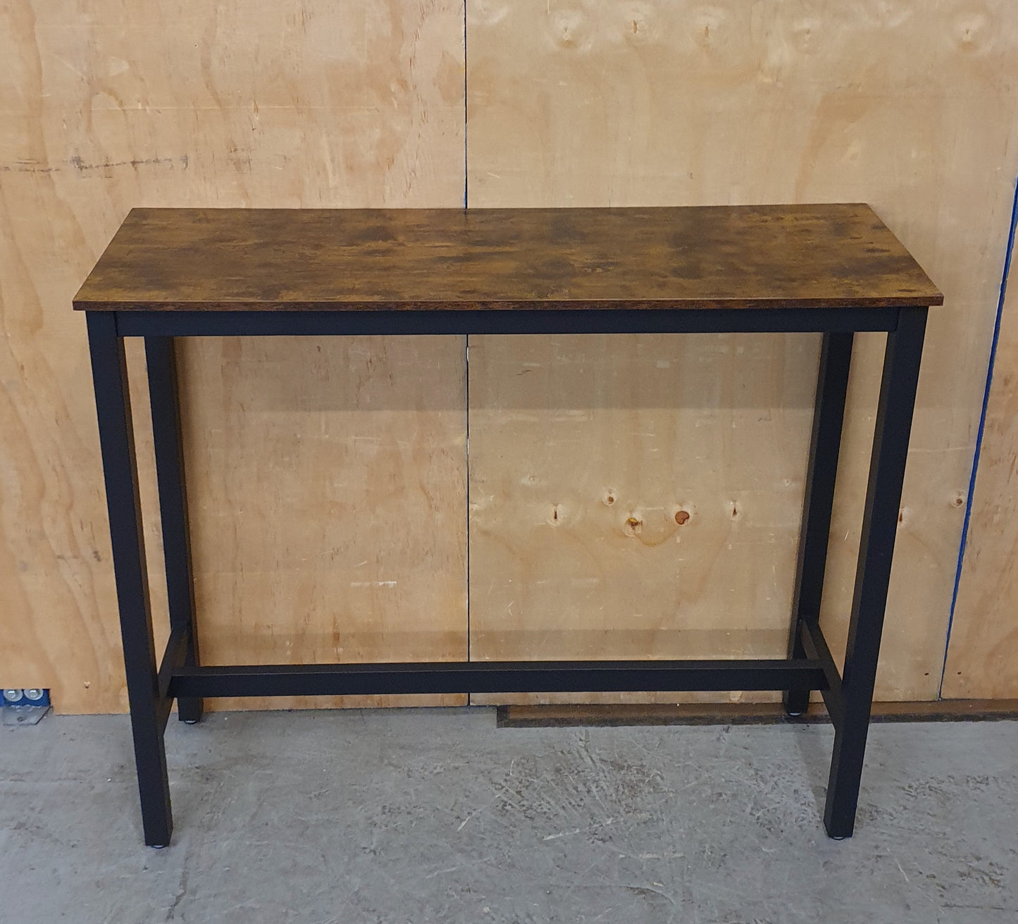 Long Wood Top Bar Table with Black Metal Frame - 104893