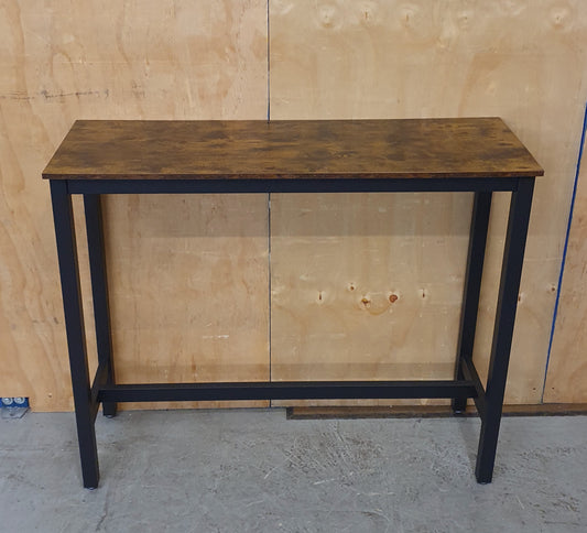 Long Wood Top Bar Table with Black Metal Frame - 104893