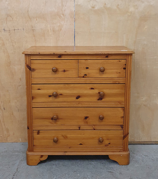 5 Drawer Pine Chest of Drawers - 104798