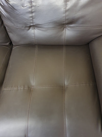 Dark Brown Faux Leather 2 Seater Sofa - 040725-14