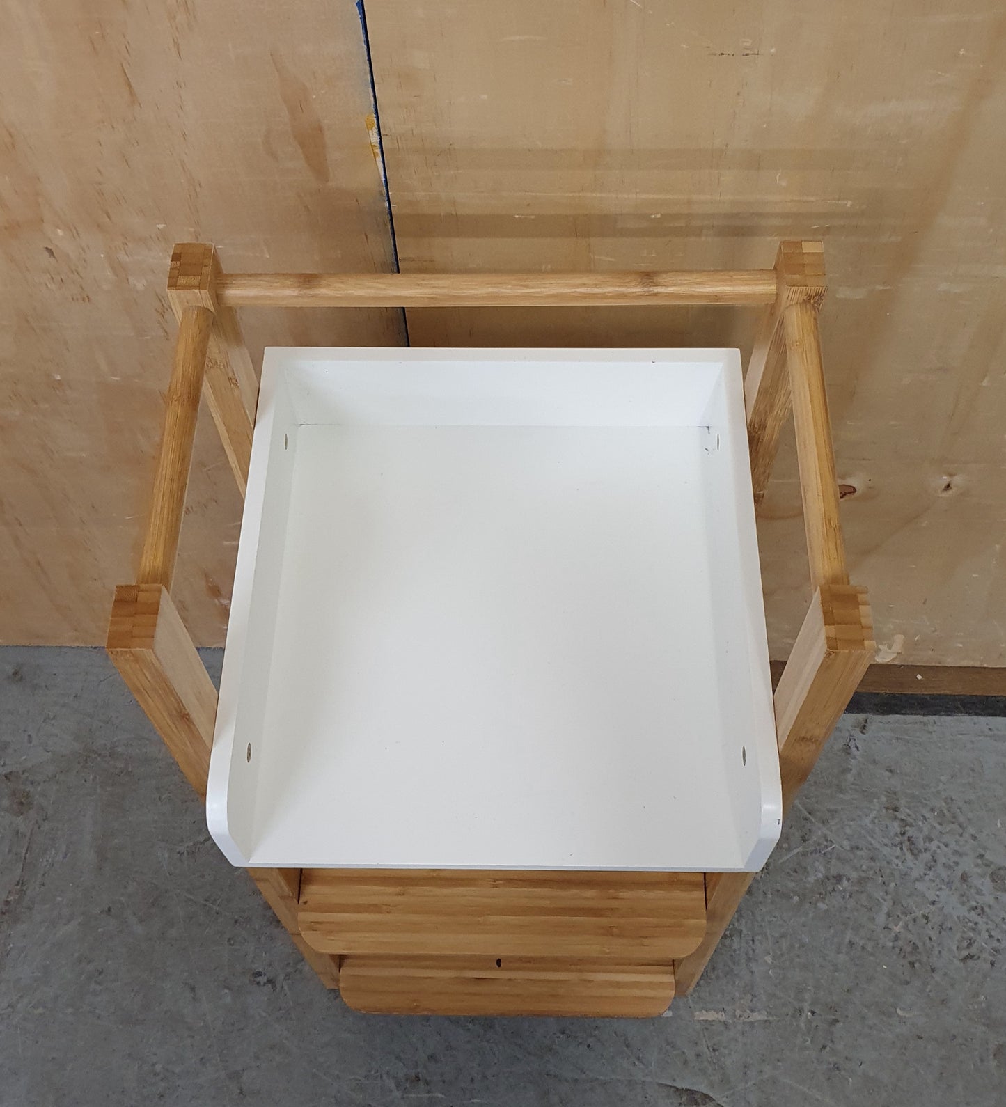 Small Bamboo Shelving Unit with White Top Section - 120925-01