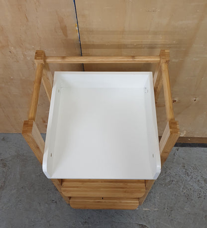 Small Bamboo Shelving Unit with White Top Section - 120925-01