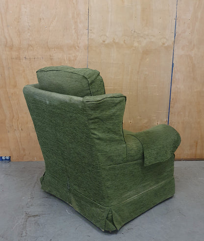 Green Fabric Armchair on Wheels - 104897