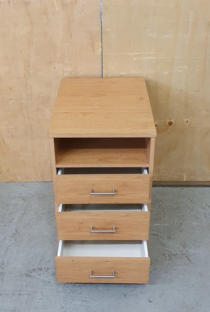 Single Bedside Cabinet with 3 Drawers and Open Section - EL104403