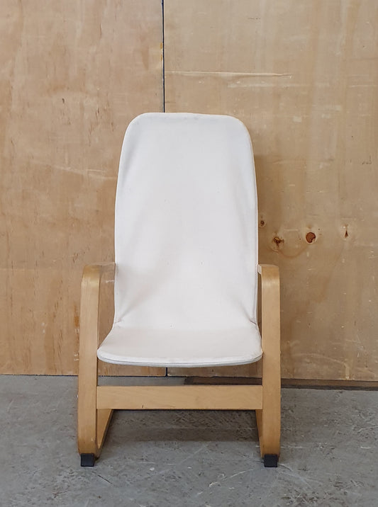 Cream Canvas Children's Chair with Wooden Frame - EL104473
