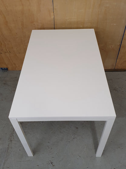 Large White Wood Dining Table with Slim Legs - 103892
