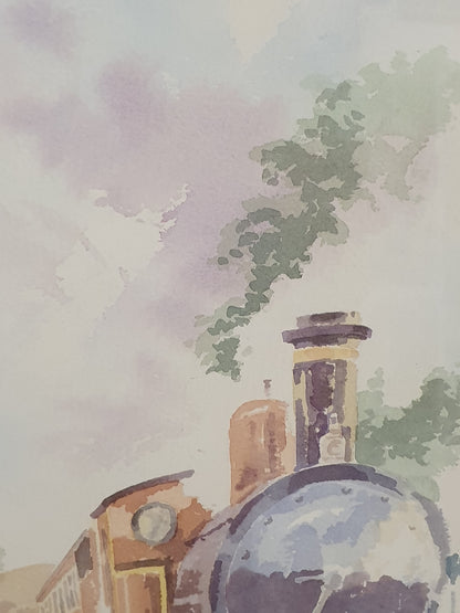 Lady and Train Watercolour Painting - EL101483