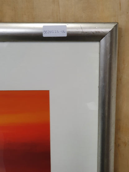 Abstract Sunset Painting in Silver Frame - BB281223-06