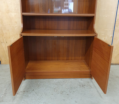 Vintage Glass Display Cabinet with Bottom Cabinet and Glass Shelves - 104463