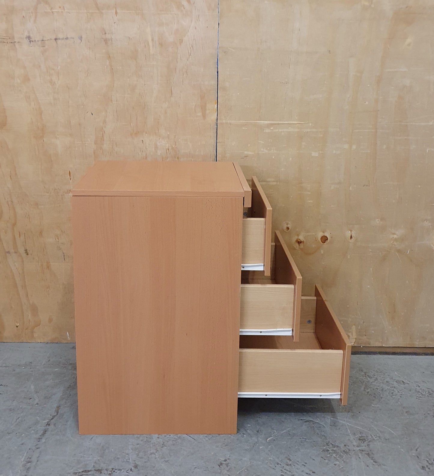 Single Wood Bedside Cabinet with 3 Drawers - 180925-04