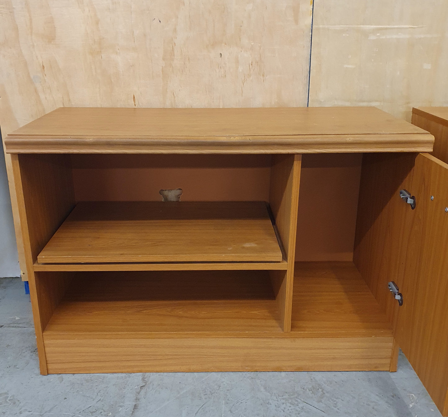 Two Matching Wooden Cabinets with Pull Out Shelf and Doors - EL103044