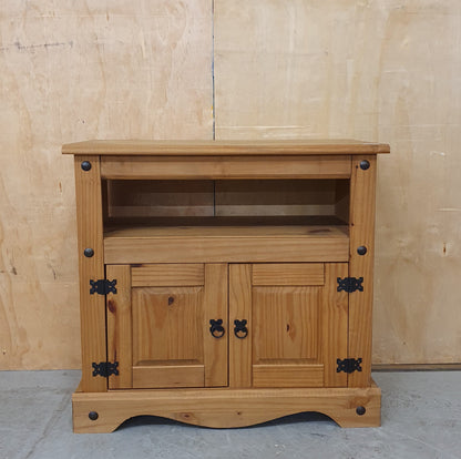 2 Door Wooden Cabinet with Black Handles and Fixtures - EL103058