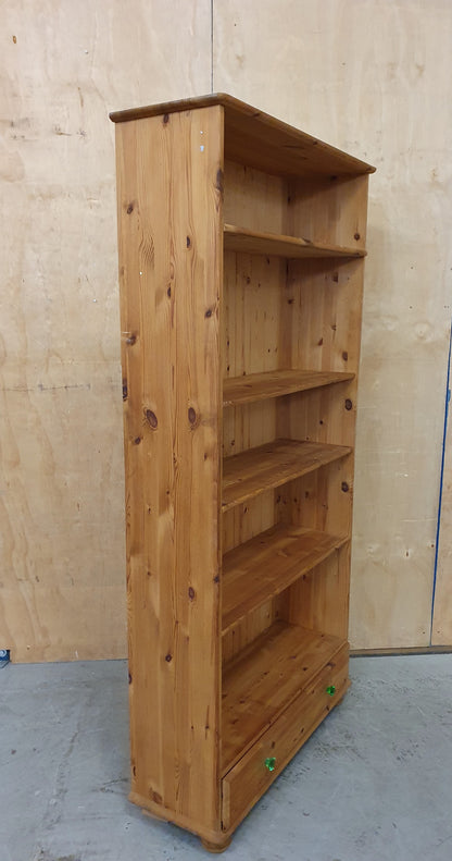 Tall Pine Bookcase with Bottom Drawer - 104848