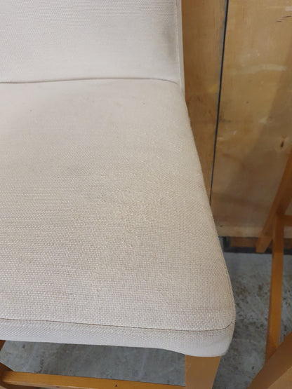 2 Matching Cream Fabric Covered Bar Stools - EL104227 / EL104228